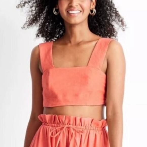 Future Collective Jenny K Lopez Orange Square Crop Top Size SMALL - Picture 8 of 8
